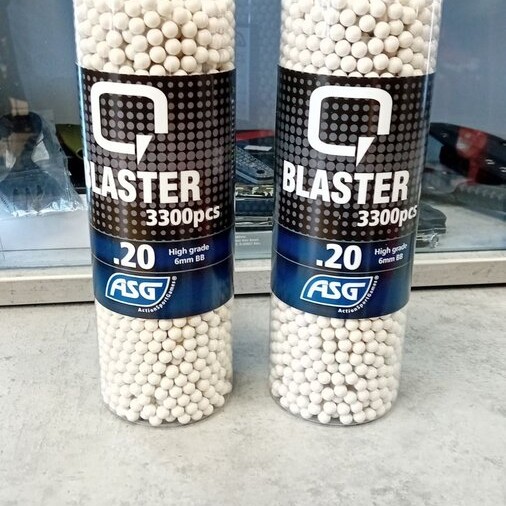 Аксесоари и консумативи - Еърсофт Топчета ASG Q Blaster 0.20 гр. 3300 бр. бели 6мм