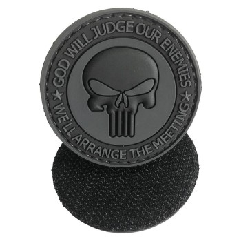 Гумена нашивка God Will Judge Черна
