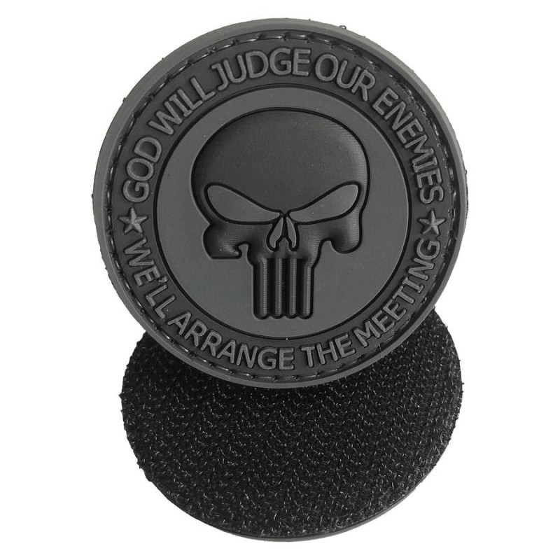 Пачове и велкро панели, аксесоари - Гумена нашивка God Will Judge Черна