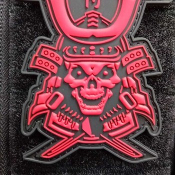 Пач 3D PVC Samurai Skull RED