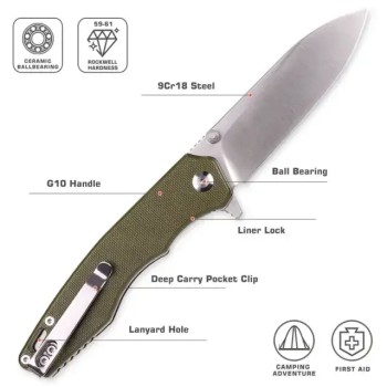 Сгъваем нож Greatech /QYG4201/ 9Cr18 Steel Blade, G10 handle