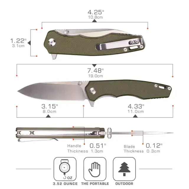 Greatech Knives - Сгъваем нож Greatech /QYG4201/ 9Cr18 Steel Blade, G10 handle