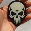Пачове и велкро панели, аксесоари - Гумирана нашивка Psycho Glow skull / Светеща