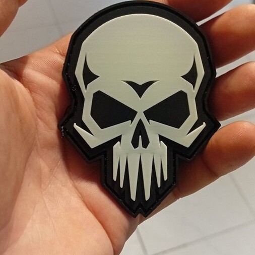 Пачове и велкро панели, аксесоари - Гумирана нашивка Psycho Glow skull / Светеща