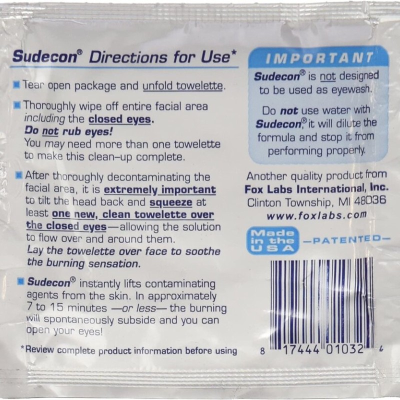 Спрейове - Кърпичка за неутрализиране на сълзотворен спрей Fox Sudecon