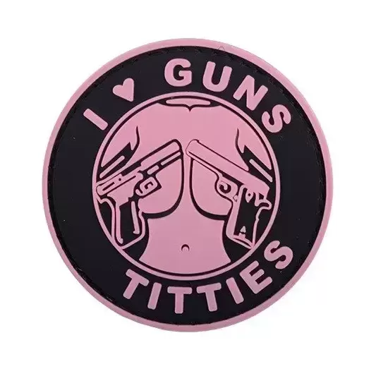 Пачове и велкро панели, аксесоари - I Love Guns Titties - Pink