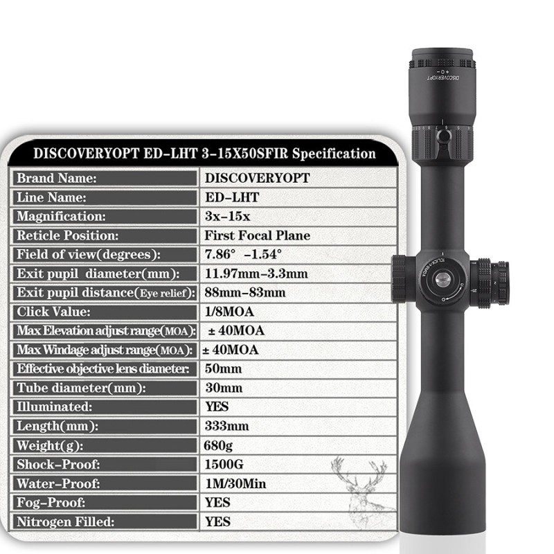 Оптики - Oптика Discovery Optics ED-LHT 3-15x50SFIR