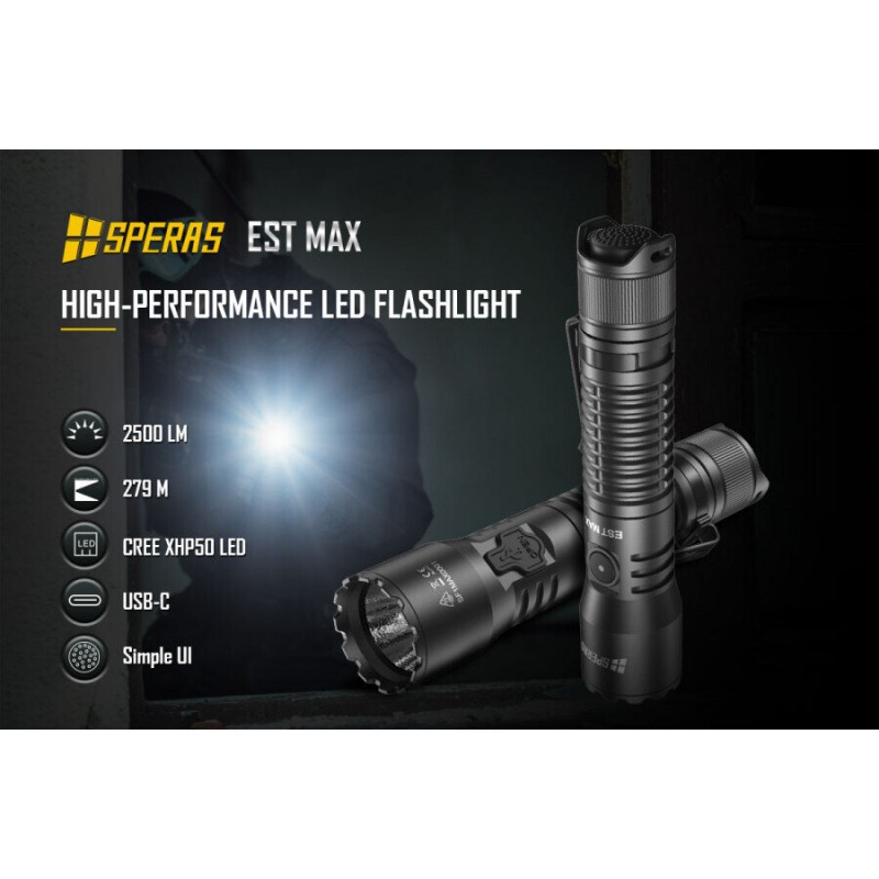 SPERAS - Фенер Speras EST Max 2500lm