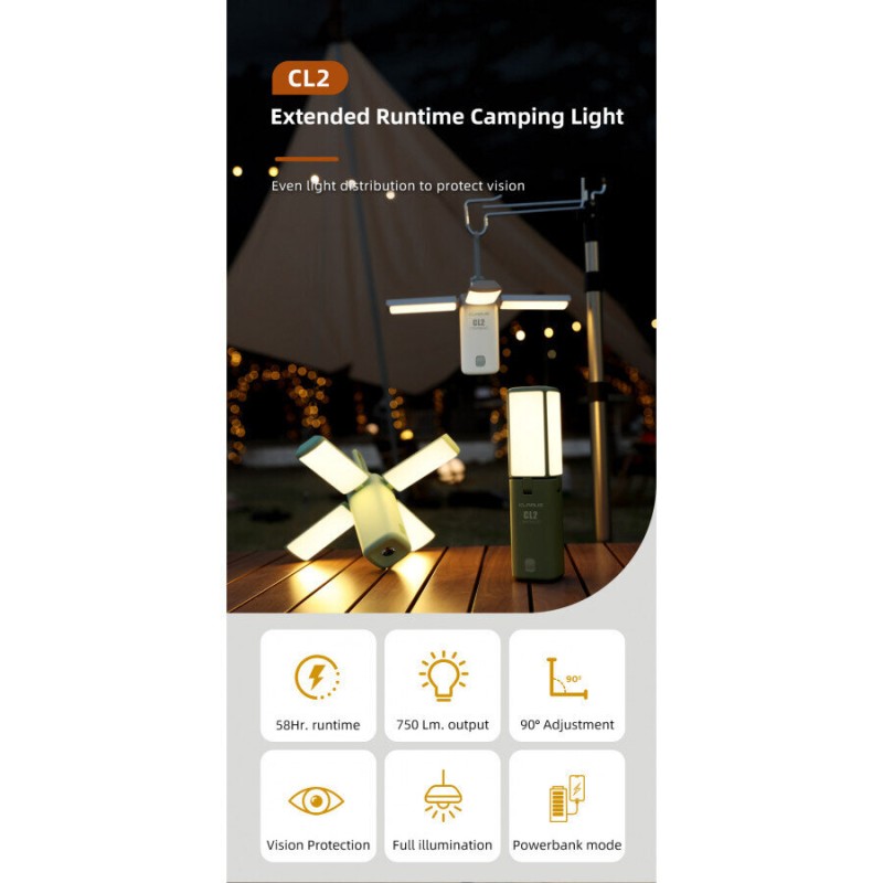 Челници и фарове - Къмпинг лампа Klarus CL2 S 750lm.