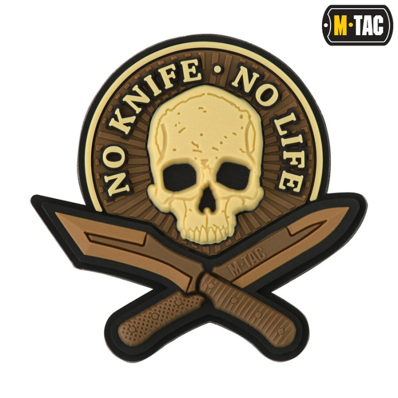 Пачове и велкро панели, аксесоари - M-Tac patch No Knife - No Life 3D PVC coyote