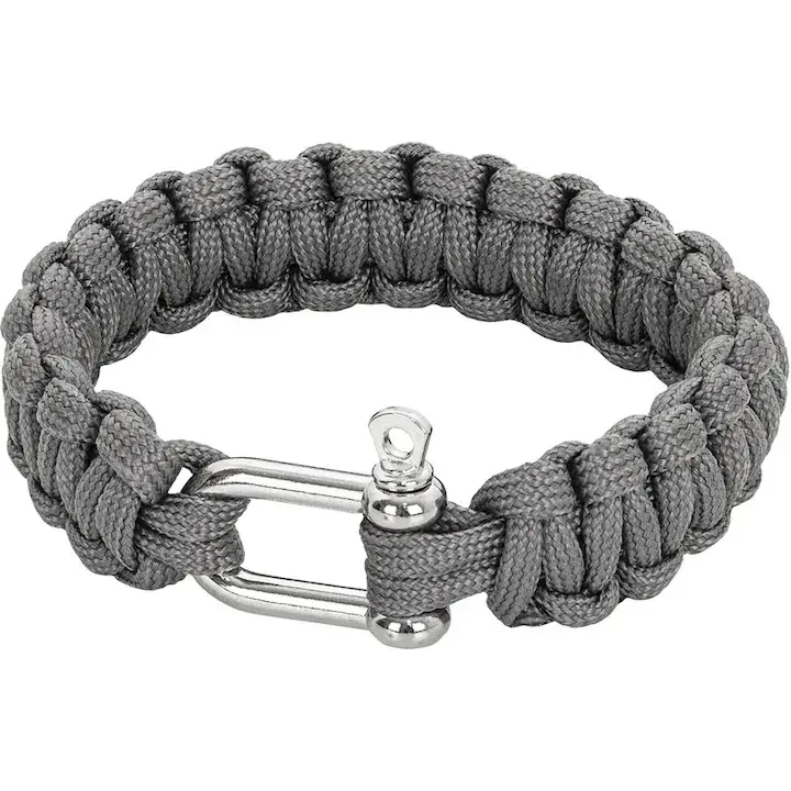 Паракорд - Тактическа гривна Paracord Grey Element Airsoft -Сива