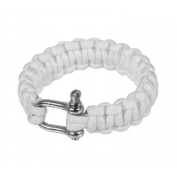 Тактическа гривна Paracord Pink Element Airsoft- Бяла