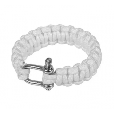 Паракорд - Тактическа гривна Paracord Pink Element Airsoft- Бяла